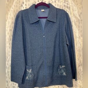 Vintage Zip Front lightweight Jean  jacket coat. M